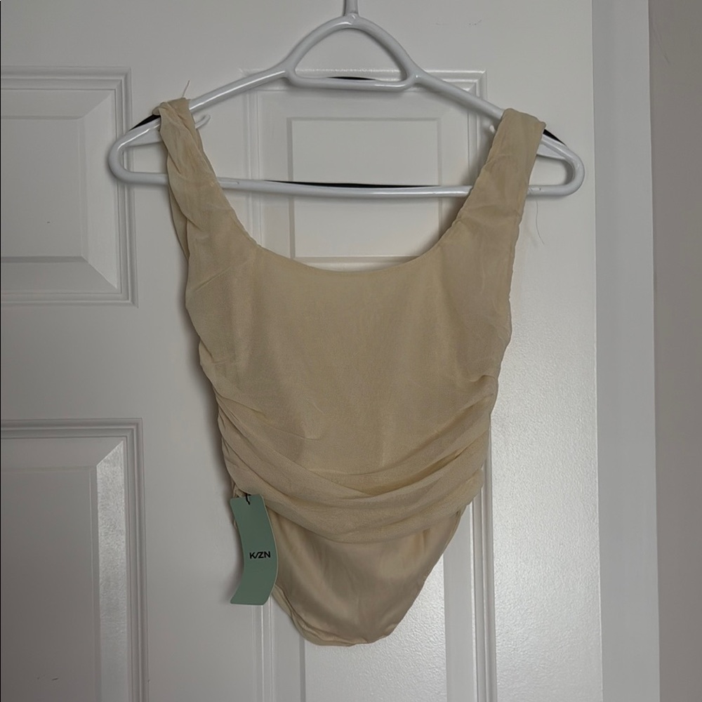 Cream Ruched Corset Top - Picture 2 of 2